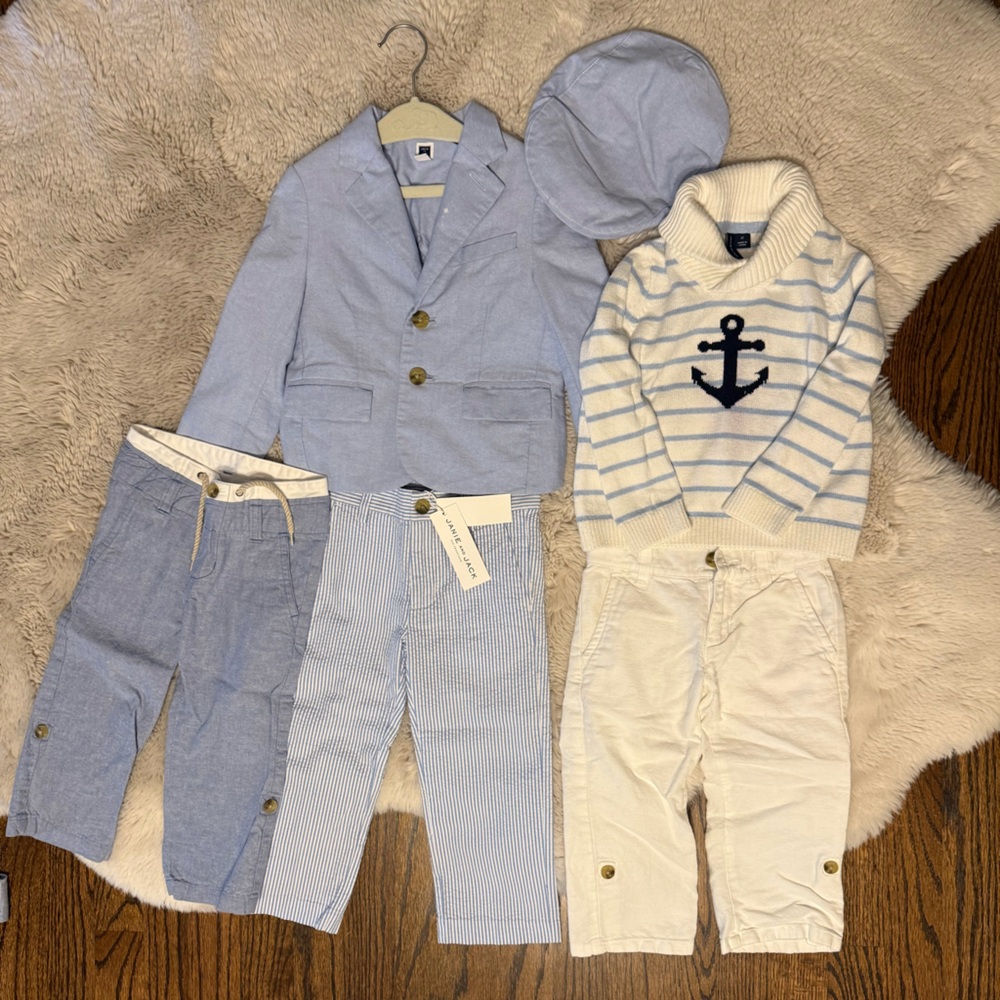 Jane and Jack Blue and White Nautical 2T boys bundle